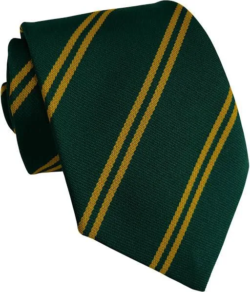 Green Tie with Yellow Lines